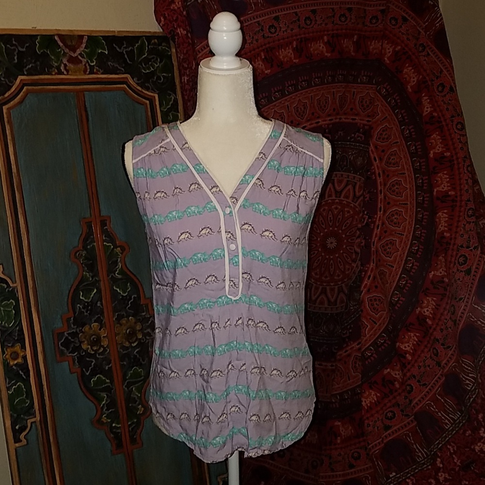 Modcloth Sleeveless Dinosaur Top